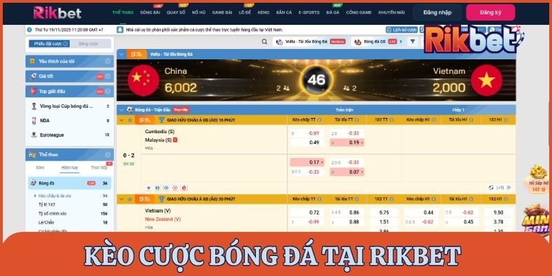 Kèo cược bóng đá tại thể thao Rikbet